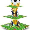 KALEFO Soccer Party Supplies 3 Tier Cupcake Stand Football Birthday Decorations Sports Theme for Teenagers