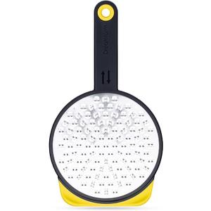 2 x Dreamfarm Ograte Two-Sided Medium Food & Vegetable Speed-Grater with Non-Slip Bowl Hook & Foot - 3mm Medium Grater, Yellow