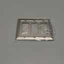 Metal Wall Plate for Electrical Outlets, Decorative Brushed Nickel Switch Plates Outlet Cover, Light Switch Cover Plate, 3-Gang Wall Plates (Triple Decoretor, 1 Pack)