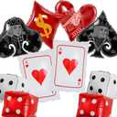 Casino Theme Party Decorations - Las Vegas Poker Night Supplies With Heart, Spade, Diamond, Club and Dice Shaped Balloons for Birthday Decoration