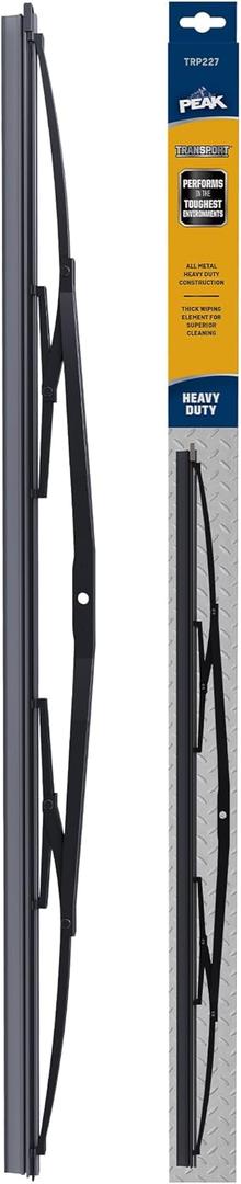 PEAK Transport Heavy Duty Windshield Wiper Blade, Durable Metal Wiper Blade Replacement for Class 6-8 Trucks, Class A RV's, and Transit Buses with Saddle Wiper Arm and 22" Wide Saddle Blade