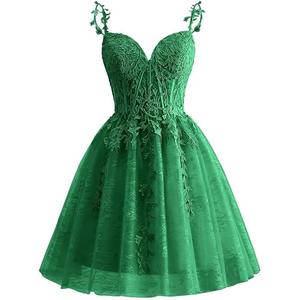 Yuxin Spaghetti Strap Lace Homecoming Dresses  2025 Tulle Short Prom Dress Cocktail Gowns Green M