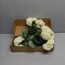 ATTGREAT Artificial Geraniums for Outdoors Faux Plants UV Resistant Flowers Outside Fake Silk Flowers Bulk Realistic Plastic Greenery for Home Porch Planter Patio Decor, 6 Bundles (White)
