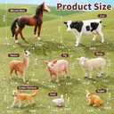 8PCS Large Farm Animals Toys for Kids, Realistic Plastic Farm Animal Figurines Barn Toys with Marwari Horse,Cow,Rabbit,Dog,Sheep,Pig,Alpaca,Goose, Preschool Toy Birthday Gift for Boys Girls