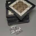 6x6 Black Picture Frames Square Classic Natural Wood 6 Pack for Wall Mounting and Tabletop Display