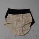 Lucky Women's High Waisted Underwear Postpartum Stretch Full Coverage Breathable Briefs 3 Packs Panties, Beige/Black, XXL
