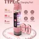 Dual Head Electric Bikini Trimmer for Women: IPX7 Waterproof Lady Shaver with LED Display - Rechargeable Pubic & Body Hair Razor - Rococo Pink