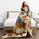 Fall Pumkin Blanket Farmhouse Autumn Harvest Throw Blanket Fall Scarecrow Soft Cozy Fleece Fuzzy Stuff Plush Flannel Gifts for Girls Women Boys Kids Adults 40''x50''