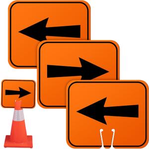 Geetery Traffic Arrow Orange Detour Signs Road Cone Top Directional Left Right Arrows Sign for Road Barricade Outdoor Construction(3 Pcs)