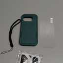 for Google Pixel 9a Case with Screen Protector+Camera Lens Protector+Wrist Strap Lanyard,Heavy Duty Shockproof Full Body Protective Phone Cover,2025 Dark Green
