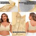 Generic Daisy Bra for Older Women, Breathable Front Closure Daisy Bra, Full Support Wide Back No Underwire Push Up Bra Black, 46