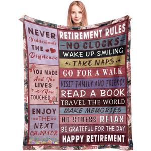 Retirement Gift for Woman 2025 Blanket 60"x50" - Retirement Gifts for Women Coworkers Nurse Teacher - Retired Gifts for Women - Best Gift Ideas for Retirement - Happy Retirement Decorations