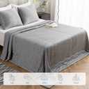 CHOSHOME Cooling Comforter Twin Size, Cooling Blanket for Hot Sleeper, Q-Max 0.45 Arc-Chill Cooling Fiber, Cool Soft Thin Breathable Summer Blanket for Bed, Couch, (60" x 90", Grey) (Gray)