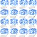 Olafus 16 Pack Blue Fairy Lights Battery Operated, IP68 Waterproof Mini String Light, 7ft Small LED Bottle Light for Wedding Vase Centerpieces Table Decorations Christmas Indoor Party Jars Gift