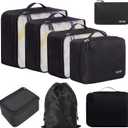 BAGAIL 8 Set Packing Cubes Luggage Packing Organizers for Travel Accessories-Jet Black