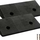 Rubber Curb Ramps for Driveway Curb Ramp 3.1 Inch Rise 2 Pack Threshold Ramp for Low Cars Ramps for Lawn Mower to Shed 7000lbs Load Capacity