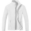 MAGCOMSEN Women's Fleece Jacket Zip Up Coat Lightweight Soft Warm Long Sleeve Jackets with Pockets for Winter 2XL