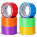 COSIMIXO 6-Pack Rainbow Colored Duct Tape 15 Yards x 2 Inch Heavy Duty, No Residue, Tear by Hand & Waterproof,Great for Packaging, Arts & Crafts, Color-Coding, and DIY Projects