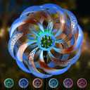 Wind Spinners Outdoor Clearance for Yard and Garden Metal Wind Spinners Outdoor 75 in Kinetic Art with Solar Powered Multi-Color Glass Ball Light for Backyard Lawn Decorations