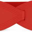 Allegra K Plus Size Interlock Buckle 8-shaped Faux Leather Elastic Belt Cinch Waistband for Lady (Fit Waist Girth:31"/78.5cm-43"/109cm, Red)