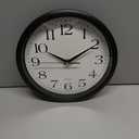 Bernhard Products Black Wall Clock Silent Non Ticking 10 Inch Quality Quartz Battery Operated Round Easy to Read Home/Office/Kitchen/Classroom/School Clock Sweep Movement