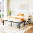 King-Size Bed-Frame / 18 Inch Metal Platform Bed Frame King/Reinforced Steel Slats Support/Heavy Duty Mattress Foundation/No Box Spring Needed/Easy Assembly/Noise Free/Black