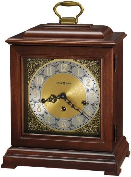 Howard Miller Boise City Mantel Clock II 549-638  Windsor Cherry Finish, Brass Finished Dial, Vintage Home Decor, Key-Wound, Triple-Chime Movement