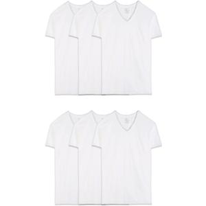 Fruit of the Loom Men's V-Neck Undershirts, Moisture Wicking & Tag Free, Tall Sizes (XX-Large, White - 6 Pack) Fruit of the Loom Men's V-Neck Undershirts, Moisture Wicking & Tag Free, Tall Sizes (XX-Large, White - 6 Pack)
