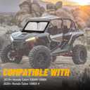 KUAFU Front Glass Windshield Compatible with 2019+ Honda Talon 1000R 1000X 1000X-4 Full Windscreen W/Wiper Aluminum Frame
