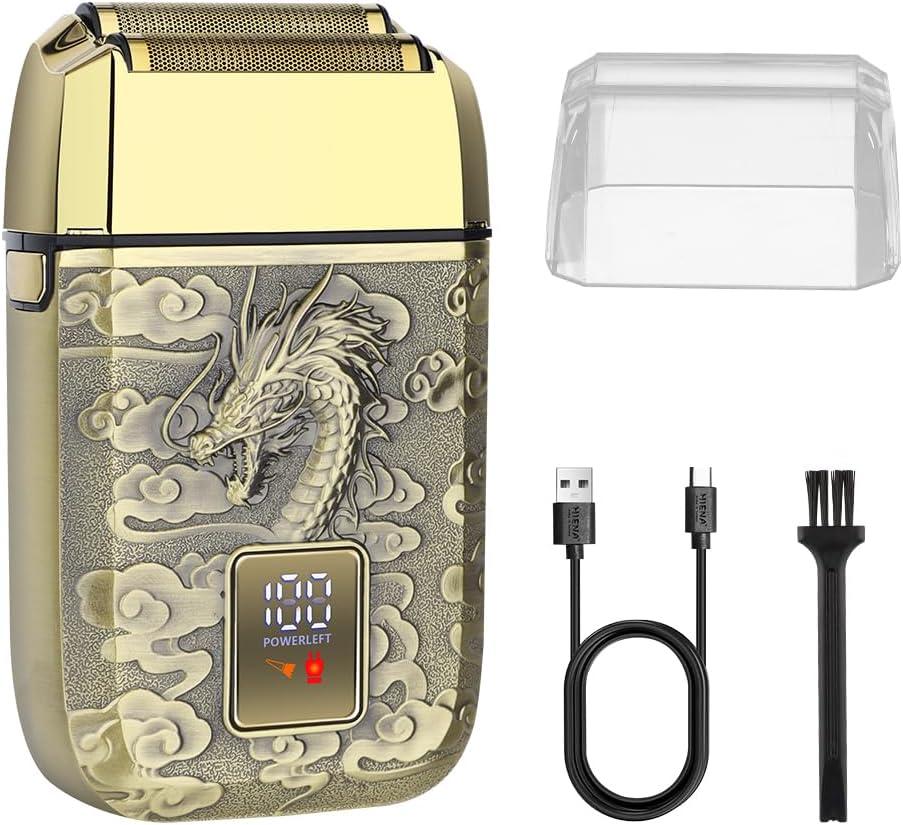 HIENA PRO Professional Foil Shaver for Men, Reciprocating Electric Beard Trimmer, Cordless Bald Head Precision Trimmer with LED, Perfect Gifts for Men(LT)