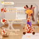 Dancing Talking Giraffe Plush Toy, Interactive Repeating Plush Toy that Mimics Your Words. Glowing Electric Giraffe Gifts with 10 Built-in Kids melodies, Ideal for Toddlers Aged 1-3.