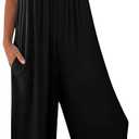 ANRABESS Women Jumpsuits 2026 Casual Sleeveless Spaghetti Strap Boho Wide Leg Rompers Summer Outfits Beach Vacation Clothes, M