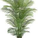 7ft Artificial Palm Tree Tall Faux Palm Tree Indoor Large Fake Plants with 21 Trunks Artificial Plants with White Pot Lifelike Leaves for Home Office Decor Living Rooms Bedrooms