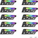 5W RGB Retaining Wall Lights 7 inch LED Hardscape Lighting Color Changing Low Voltage Landscape Paver Lights 12V Step Lights Outdoor Waterproof Stair Deck Lighting (12 Pack+Connectors)