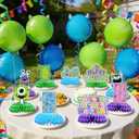 9Pcs Monster Birthday Party Decorations Blue Green Purple Honeycomb Centerpieces Cartoon Monsters Themed Table Toppers for Kids Birthday Baby Shower Party Supplies Table Decoration