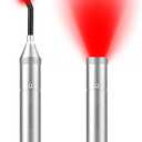 Red Light Therapy Device Rechargeable Infrared Light Wand for Body Pain Relief for Women Men Elders Dogs on Lips Mouth Nose Ear Hands Feet Knee Ankle Joint Muscle,Sliver