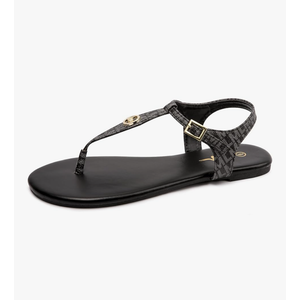 LM Women's Thong Sandals T-Strap Sandals Adjustable Ankle Buckle Dressy Thong Flat Sandals Casual Summer Sandals, size 10
