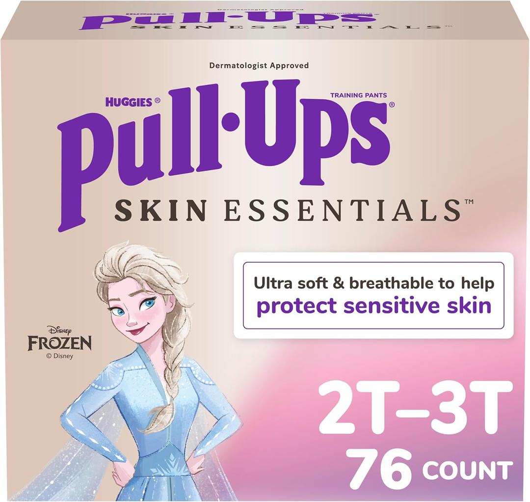 Pull-Ups Girls' Skin Essentials Potty Training Pants, Training Underwear, 2T-3T (16-34 lbs), 76 Ct