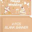 Tatuo 4 Pcs 30" X 60" Large Blank Brown Paper Banners for Poster Crafts