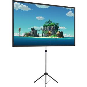 Projector Screen with Stand, Portable Projector Screen and Stand, 60 Inch 16:9, Outdoor Projection Screen, Aluminium Frame, Lightweight and Compact, Easy Setup, Idea for Home Cinema, Backyard Party.