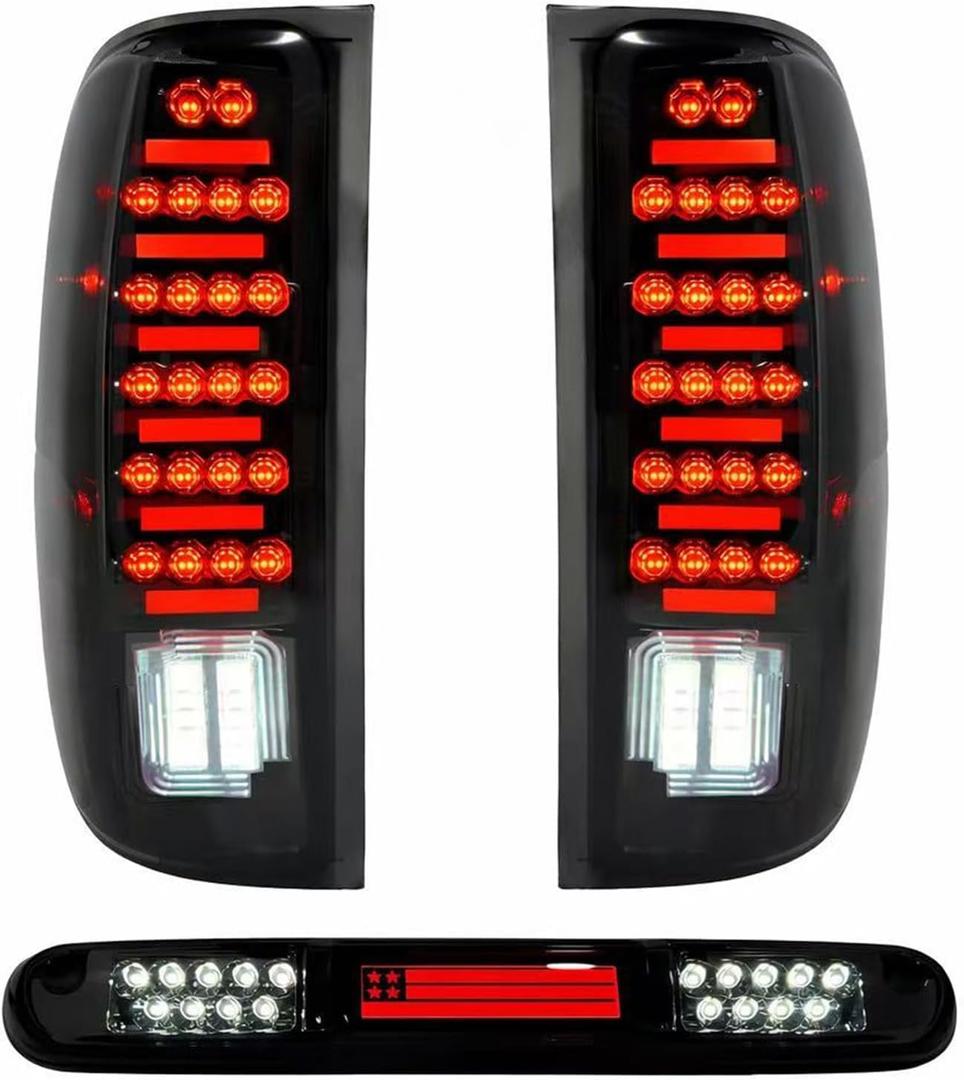 all-in-one LED Tail Light +3rd Brake Light for 2007-2013 Chevy Silverado 1500, 2007-2014 Silverado 2500 HD & 3500 HD, 2008-2014 GMC Sierra 3500 HD
