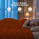 Super Fuzzy Soft Fleece Sherpa Weighted Blanket 20 lbs for Adults, 3D Imitation Turtle Shell Luxury Weighted Throw for Better Sleep, Dual Sided Cozy Heavy Blankets for Couch Bed, Orange, 60" x 80"