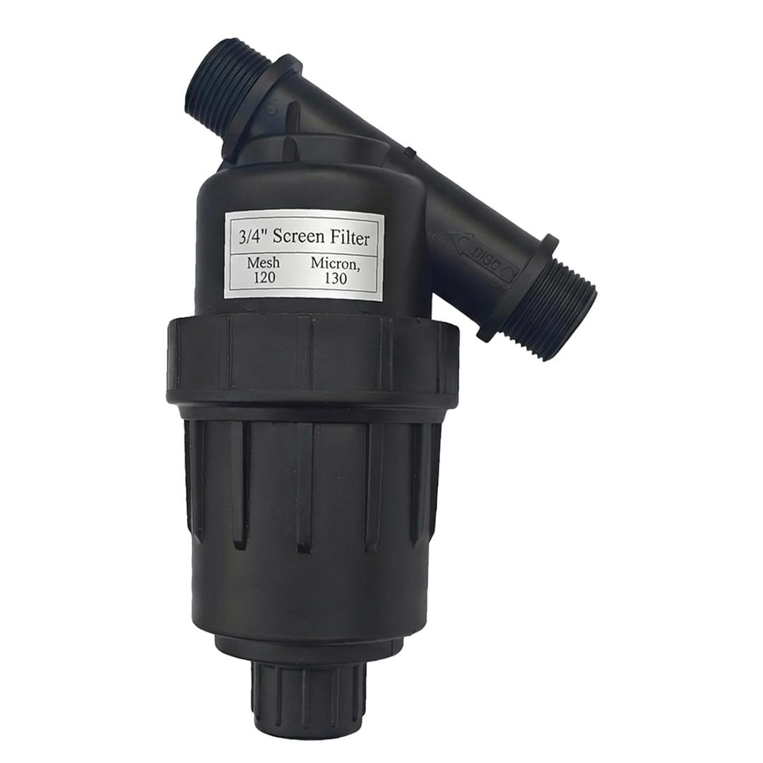 Drip Irrigation Inline Hose Filter: 3/4" x 3/4" Male Thread Connections with 120 Mesh Screen Garden Hose Y Filter for Drip Irrigation System