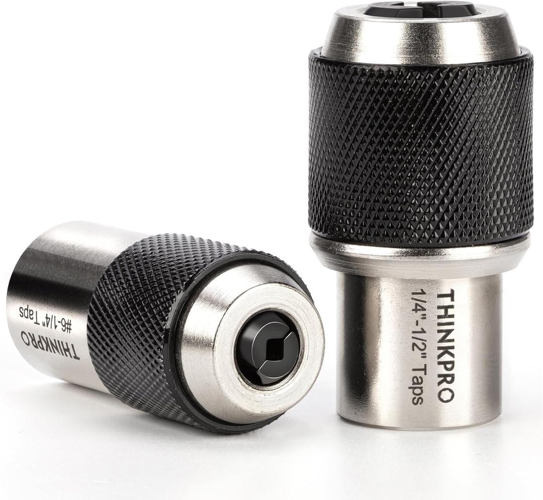 Ratcheting Tap Socket Set 2pcs with Adjustable Jaws - 3/8" Drive Tap Holder for Tight Spaces, Compatible with Taps, Reamers, Screw Extractors (#6-1/2"),Cr-Mo Steel