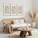 Neutral Botanical Wall Art,Large Frame Farmhouse Begie Flower Decor, 24"L x 36"W