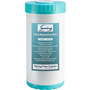 iSpring FM15B Iron and Manganese Reducing Replacement Water Filter Cartridge for Whole House Water Filtration System iSpring WGB21BM, 10"x4.5" High Capacity