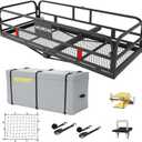 Wildroad 500 Lbs Hitch Cargo Carrier Set, Heavy Duty Cargo Carrier Hitch Mount 60"x24"x14" for 2" Receiver, SUV Car Truck, Includes Waterproof Cargo Bag, Cargo Net, Straps & Dual Tightener