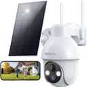 Security Camera Wireless Outdoor, 2K Solar Security Camera,Battery Powered 360PTZ Outdoor Camera,Color Night Vision,2-Way Audio,PIR Motion Detection,Compatible with Alexa