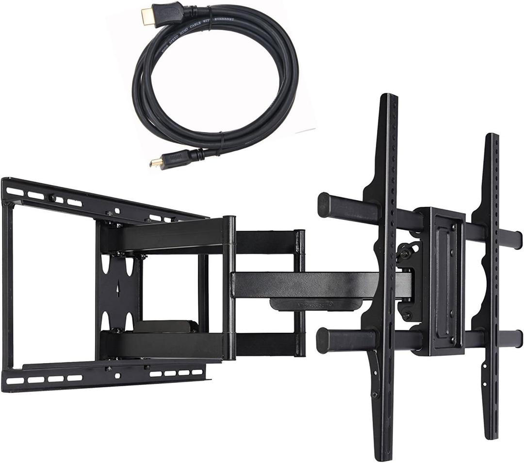VideoSecu 24 inch Extension Full Motion Swivel Articulating TV Wall Mount Bracket for Most 40"-90" LED LCD OLED UHD Plasma Flat Screen TV with VESA 684x400,600x400,400x400,200x200mm MW480B BCL