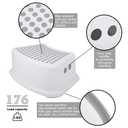 Step Stool for Kids (2 Pack), Toddlers Stool for Potty Training, Bathroom, Kitchen, Bedroom, Toy Room and Living Room. Toilet Stools with Soft Anti-Slip Grips for Safety, Stackable (Grey)